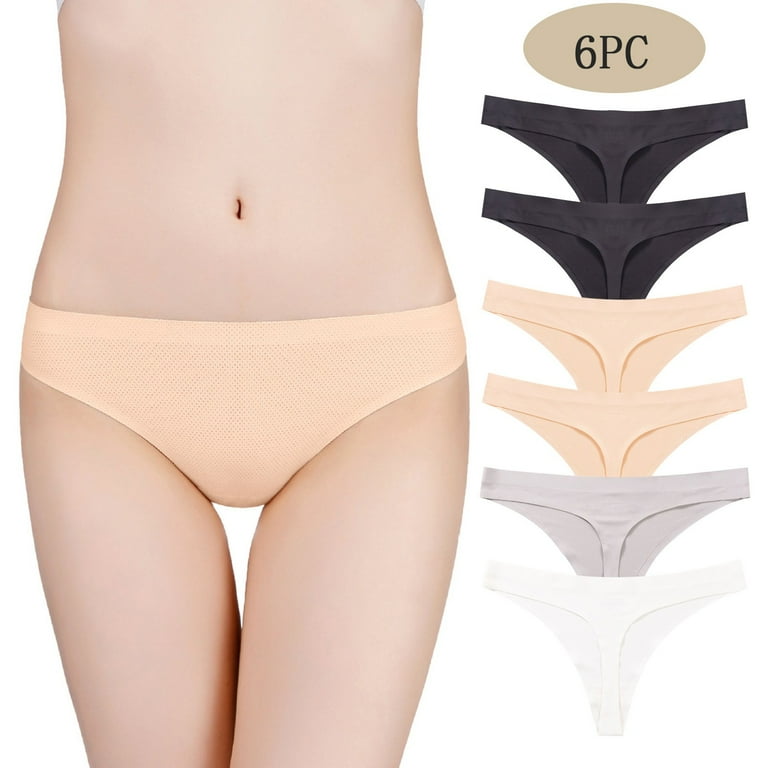 ZMHEGW Underwear Women Tummy Control Six Piece Set Breathable Soild Ladies  Thong Panty Period Panties