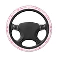 thumbnail image 5 of Cauagu Breast Cancer Pink Ribbons Awareness (2) Print Car Steering Wheel Cover - Universal Car Accessory for Diverse Cars for Steering Wheel with a Diameter of 14.5"-15", 5 of 7