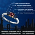 thumbnail image 2 of Gem Stone King 925 Silver and 10K Yellow Gold Red Rhodolite Garnet and Blue Sapphire Engagement Ring for Women | 1.30 Cttw | Round 5MM | Gemstone January Birthstone | Size 7, 2 of 6