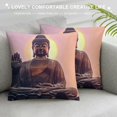thumbnail image 3 of Orinice Buddha Statue Graphic Decorative Cushion Throw Pillow Cover for Home Living Room Bed Sofa, Zipper Closure, 1PC 24x24in, 3 of 5
