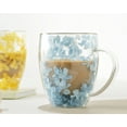 thumbnail image 3 of Dried Flower Double Wall Glass Cup, Aesthetic Flowers Coffee Mugs, Cute Insulated Tea Cup with Handle Heat Resistant for Women, Ideal Gift for Birthday Mother's Day Perfect for Wife Mom Friend (blue), 3 of 6