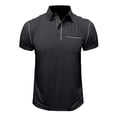 thumbnail image 1 of Summer European And American Men's Short Sleeved Men's Lapel T-shirt Color Blocking Top, 1 of 6