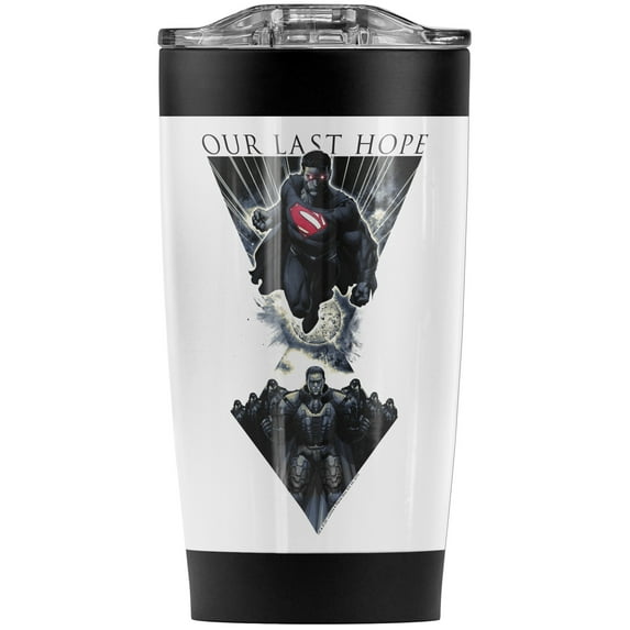 Superman Man Of Steel Our Last Hope Stainless Steel Tumbler 20 oz Coffee Travel Mug/Cup, Vacuum Insulated & Double Wall with Leakproof Sliding Lid | Great for Hot Drinks and Cold Beverages