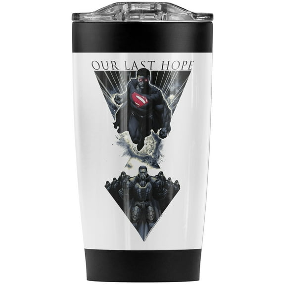 Superman Man Of Steel Our Last Hope Stainless Steel Tumbler 20 oz Coffee Travel Mug/Cup, Vacuum Insulated & Double Wall with Leakproof Sliding Lid | Great for Hot Drinks and Cold Beverages