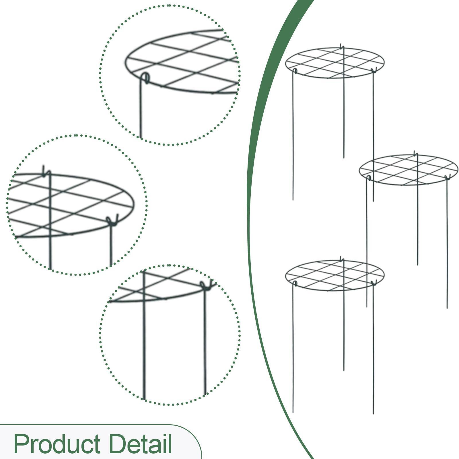 simhoa 3 Pieces Peony Cages and Supports Climbing Trellis Portable Metal Sturdy Garden Plant Support Stakes for Flower Outdoor Plant Grid