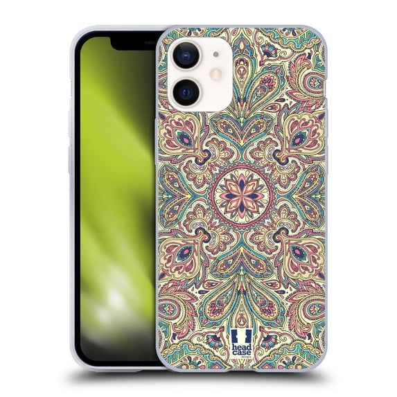 Head Case Designs Intricate Paisley Pale Soft Gel Case Compatible with Apple iPhone 12 Mini