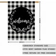 thumbnail image 2 of Welcome Laurel Wreath House Flag 28 x 40 Inch Large Vertical Double Sided Black White Buffalo Check Plaid Seasonal Outside Décor for Garden Yard Farmhouse Flags, 2 of 6