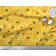 thumbnail image 2 of Soimoi Yellow Poly Georgette Fabric Watercolor Floral Print Sewing Fabric BTY 52 Inch Wide, 2 of 3