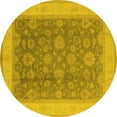 thumbnail image 1 of Ahgly Company Indoor Round Oriental Yellow Industrial Area Rugs, 3' Round, 1 of 4