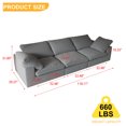 thumbnail image 3 of [Luckynote]F-Concept Chenille Fabric Upholstered Sofa, Oversized Comfy Cloud 3-Seater Sofa Couch, Double Plush Cushion for Living Room,Grey, 3 of 8
