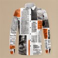 thumbnail image 1 of Camisa Casual De Manga Larga Decoración De Periódico Camisa De Poliéster Con Cuello Impresión De Moda XXXXXL, 1 of 5
