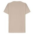 thumbnail image 5 of Jacenvly 2024 short sleeve summer shirts for women Casual Fashion Women's Summer Short Sleeve T-shirt Blouse Quick drying Solid v neck t shirts plus size tops Khaki, 5 of 6