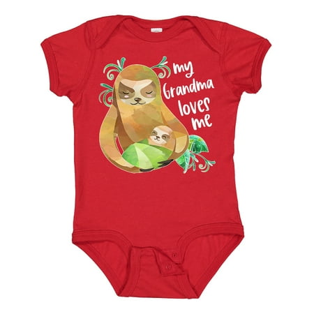 

Inktastic My Grandma Loves Me Cute Sloth and Baby Gift Baby Boy or Baby Girl Bodysuit
