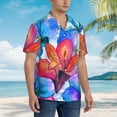 thumbnail image 5 of Disketp Hawaiian Shirts For Men,Bright Flowers Print Mens Casual Short Sleeve Button Down Shirts Beach Shirt, 5 of 8