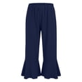 thumbnail image 5 of SONXAHE Women's Flare Hem Capris Elastic Waist Beach Daily Cropped Trousers, 5 of 8
