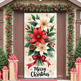 thumbnail image 3 of Festive Floral Happy Christmas Decorative Banner Holiday Bouquet for Festive Decoration Christmas Events Party, 3 of 9