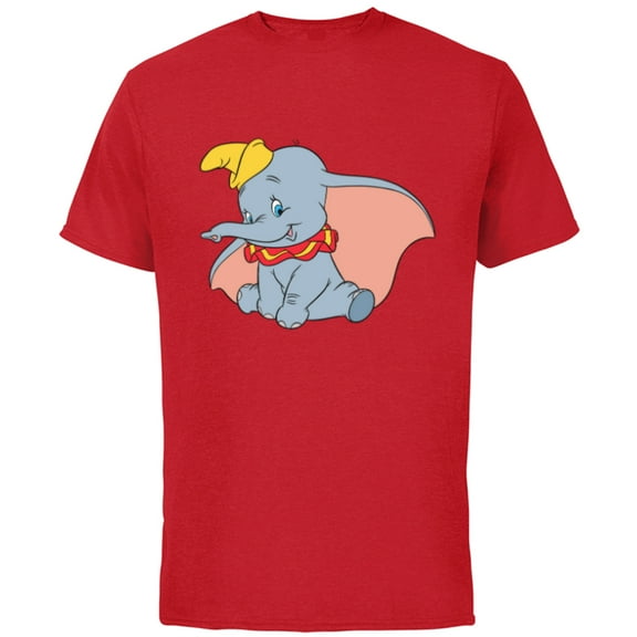 Disney Classic Dumbo Circus Elephant - Short Sleeve Cotton T-Shirt for Adults - Customized-Red