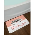 thumbnail image 2 of Thank You Bath Mat, Cheerful Cartoon Raccoon Animal Typographic Theme, Plush Bathroom Decor Mat with Non Slip Backing, 29.5" X 17.5", Peach Dark Peach, by Ambesonne, 2 of 2