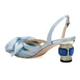 thumbnail image 4 of XYD Women Pointy Toe Slingback Pumps Satin Bowknot Chunky Low Heel Sandals Crystals Dress Wedding Shoes Size 15.5 Sky Blue, 4 of 4