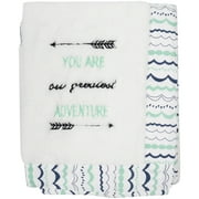 Bacati Noah Tribal Mint/Navy You Are My Greatest Adventure Plush Baby Blanket