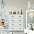 thumbnail image 2 of Children's Wardrobe For Bedroom With 8 Fabric Drawers Storage Cabinet Steel Frame Assembly Closet For Clothes Home Furniture,LIGHT GRAY, 2 of 7