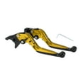 thumbnail image 1 of Palancas de freno y embrague cortas y largas para Yamaha YZF R1 2002-2003, palanca de freno ajustable de motocicleta, aleación de aluminio, mango tono dorado con extremo negro, 1 of 6