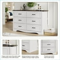 thumbnail image 4 of Farmhouse 6 Drawers Double Dresser for Bedroom, Modern White Dresser Chest of Drawers, Wide Dressers Organizer, Accent Storage Cabinet for Closet, Living Room, Hallway, Antique White, 4 of 6