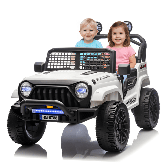 KidsVIP 24V Trail-X Edition 2-Seater Upgraded 4x4 AWD Ride-On Truck W/ Rubber Wheels, Music Player & RC