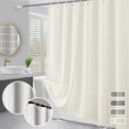 thumbnail image 1 of Xihbxyly Cortina de Ducha Bohemia, Tela de Lino Resistente, Adorno de Borlas, Repelente Al Agua, Estética Rústica, Ideal para El Baño, Fácil de Limpiar, 90 X 180 Cm, 12 Ganchos Incluidos., 1 of 7