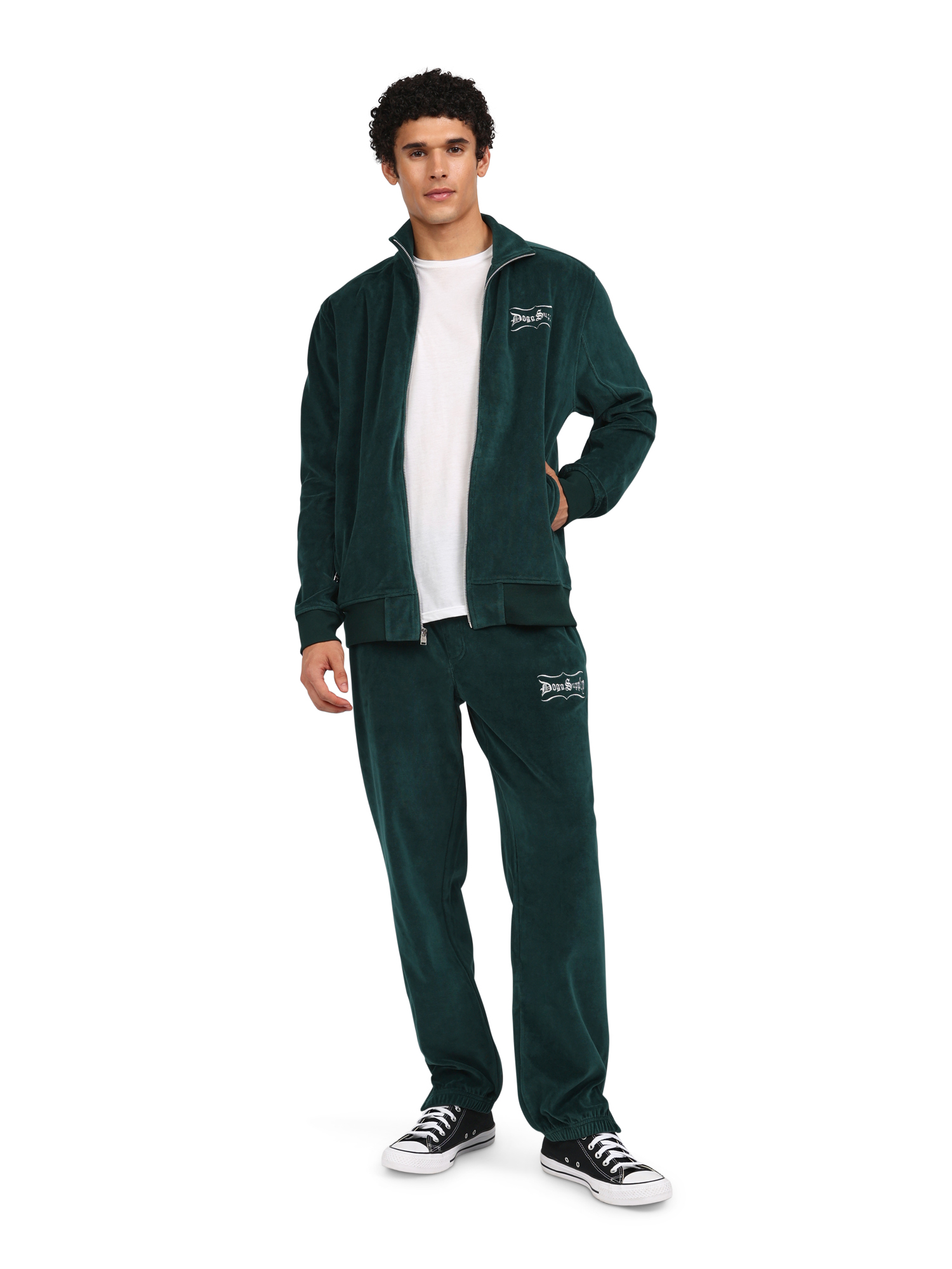 Dogg Supply Men's Velour Jacket with Zippered Pockets, Sizes XS