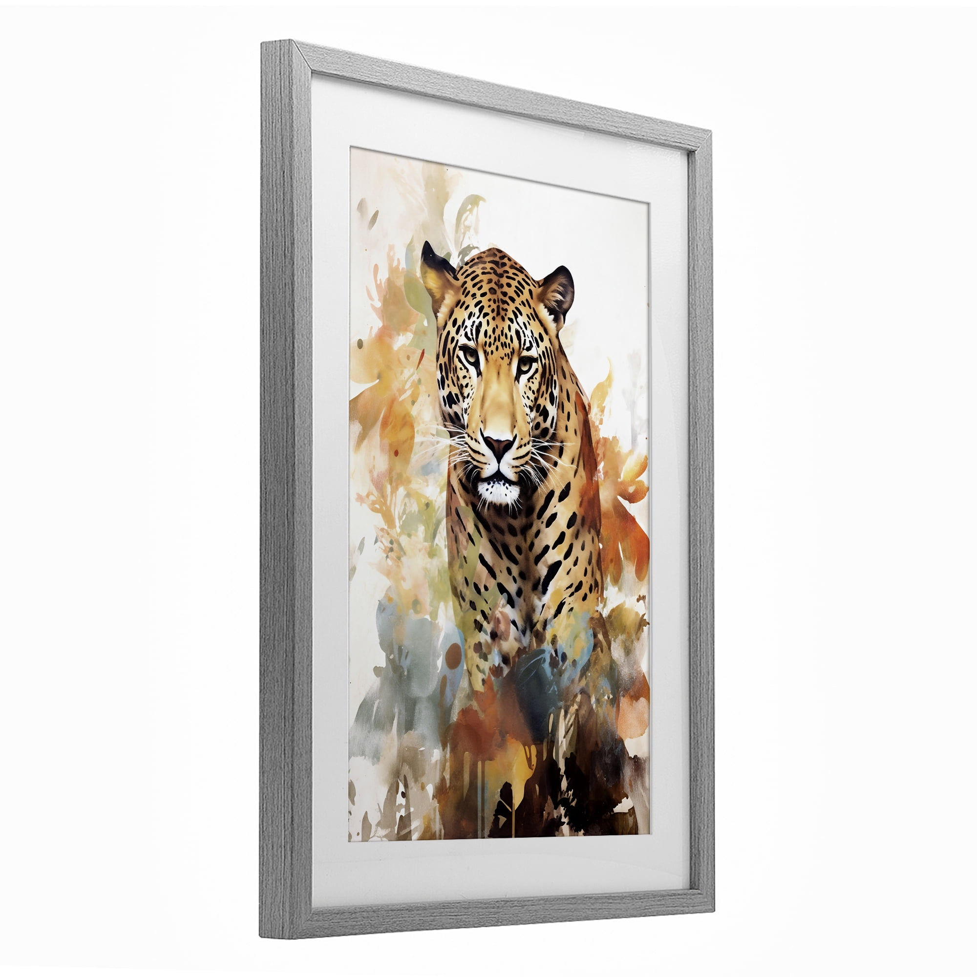 Stupell Industries Wild Cheetah Grace Gray Framed Print Under Glass, design by Ray Powers