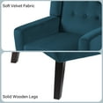 thumbnail image 4 of DREAMSIDEA Modern Button Tufted Accent Chair Upholstered Armchair Indoor,Velvet Living Room Chair for Bedroom, Blue, 4 of 5
