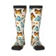 thumbnail image 1 of Fotbe Butterflies Calcetas Divertidas Estampadas para Hombre y Mujer, Calcetas de Algodón hasta la Rodilla para Caminar, Correr, Enfermería y Embarazo, 1 of 6