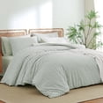thumbnail image 3 of NAYOROOM 100% Cotton Gingham Duvet Cover King Set, 3-Piece Linen Like Textured Breathable Soft Bedding Cover（Sage Green Gingham）, 3 of 7