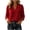 Red, variant on Cilsoka Oversized T Shirts for Women V Neck Linen Long Sleeve Shirts Side Button Solid Loose Casual Pullover Tops