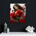 thumbnail image 4 of COMIO  Red Rose Canvas Wall Art Flowers Pictures Bathroom Decor, Black White Florals Painting Modern Romantic Framed for Bedroom Living Room Dinning Room Kitchen Spa Wall Decor,, 4 of 4