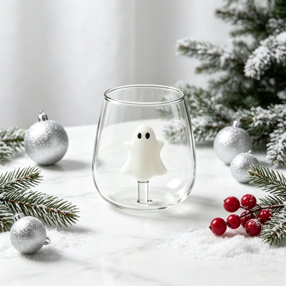 2026 3D Figurine Stemless Wine Glass with Hand‑Blown Inside Sculpture for Home Party