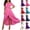 Style2-Hot Pink dresses for women, variant on Maqroz Sundresses for Women Plus Size 2026 Summer Short Sleeve Wrap V Neck A-Line Maxi Dress Casual Ruffle Split Flowy Boho Travel Beach Vacation Dresses Blue XXL
