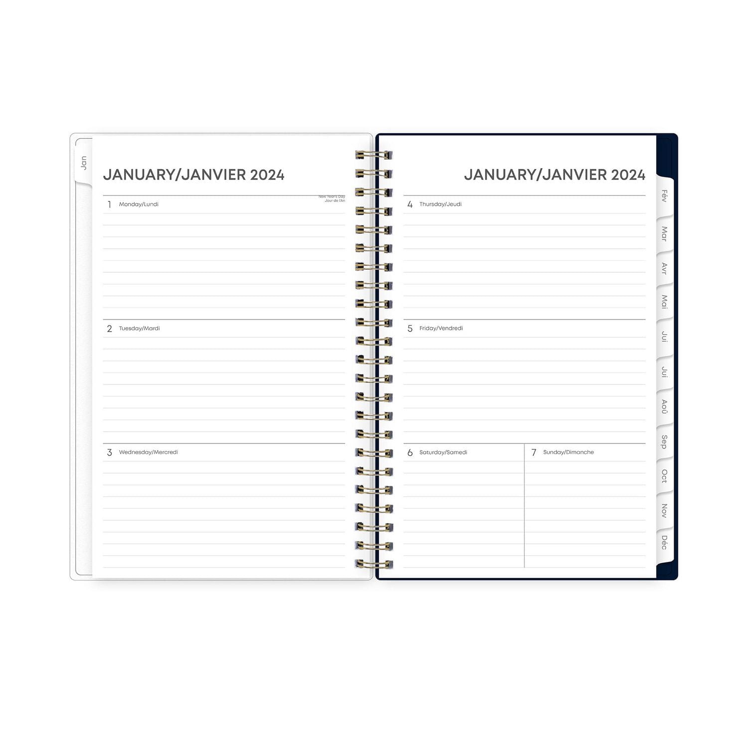 2024 Weekly Monthly Planner, 5x8, Blue Sky, Tiana