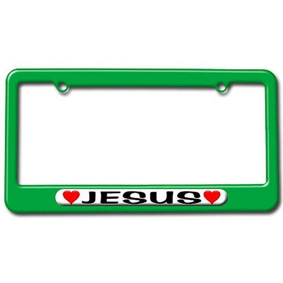 Jesus Love with Hearts License Plate Frame