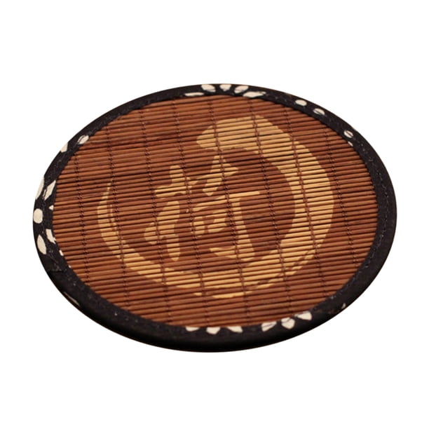 Taza De Té De Bambú forma forma forma Artesanal Hecho Posavasos Té Conjunto Decoración De 5 SOLEDAD Práctico de costa de la estera de la taza de bambú