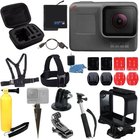 GoPro HERO6 Black Waterproof 4K Camera + Top Value Action Accessory Bundle