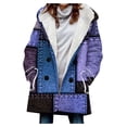thumbnail image 2 of LOVZFMLL Jackets for Women Velvet Double Breasted Hooded Solid Color European And Mid Length Women's Solid Color Temperament Commuting Jacket, 2 of 3