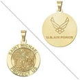 thumbnail image 2 of PicturesOnGold.com Saint Michael Doubledside AIR Force Religious Medal - 3/4 Inch Size of a Nickel - Solid 14K White Gold, 2 of 4