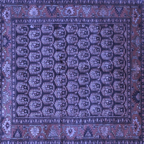 Ahgly Company Indoor Square Persian Blue Traditional Area Rugs, 6' Square