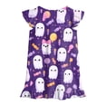 thumbnail image 6 of NIEWTR Halloween for Girls Flutter Sleeve Nightgown Summer Casual Cartoon Print Dress, 6 of 7