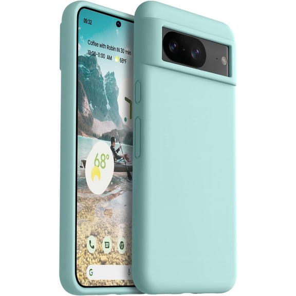 Designed for Pixel 8 Case, [Military-Grade Drop Protection][Anti-Scratch Microfiber Lining] Silicone Slim Thin Shockproof Phone Case for Google Pixel 8 (Mint Green)