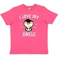 thumbnail image 3 of Inktastic I Love My Uncle with Cute Penguin and Hearts Youth T-Shirt, 3 of 5