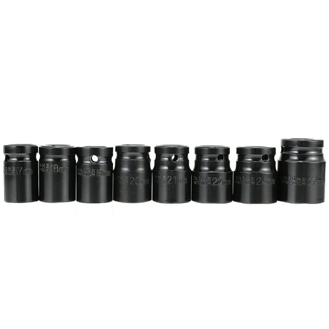 Miangastore 8 Pcs Outil d'Écrou de Douille Chrome Vanadium Acier pour Mécaniciens Noir
