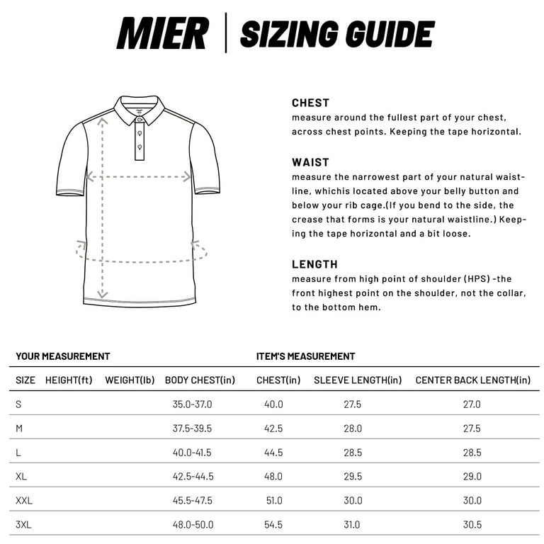 MIER Men's Quick Dry Golf Polo Shirt